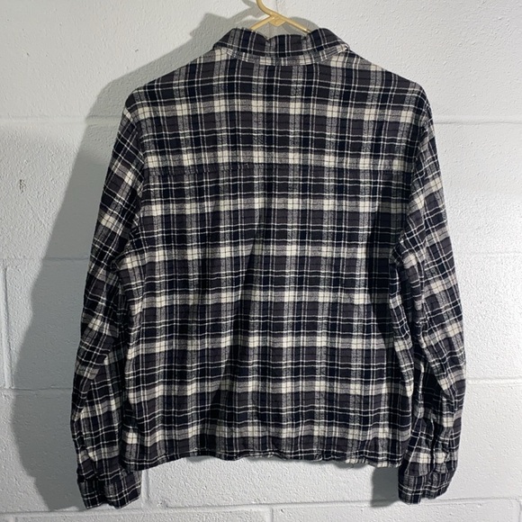 Grey and Black Flannel Button Down Shirt -size XL - Picture 7 of 7